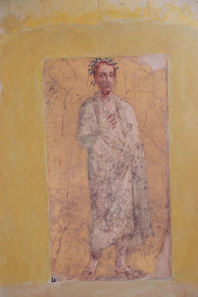 Villa San Marco, Stabiae, September 2019.
Room 50, painted figure from south wall. Photo courtesy of Klaus Heese.