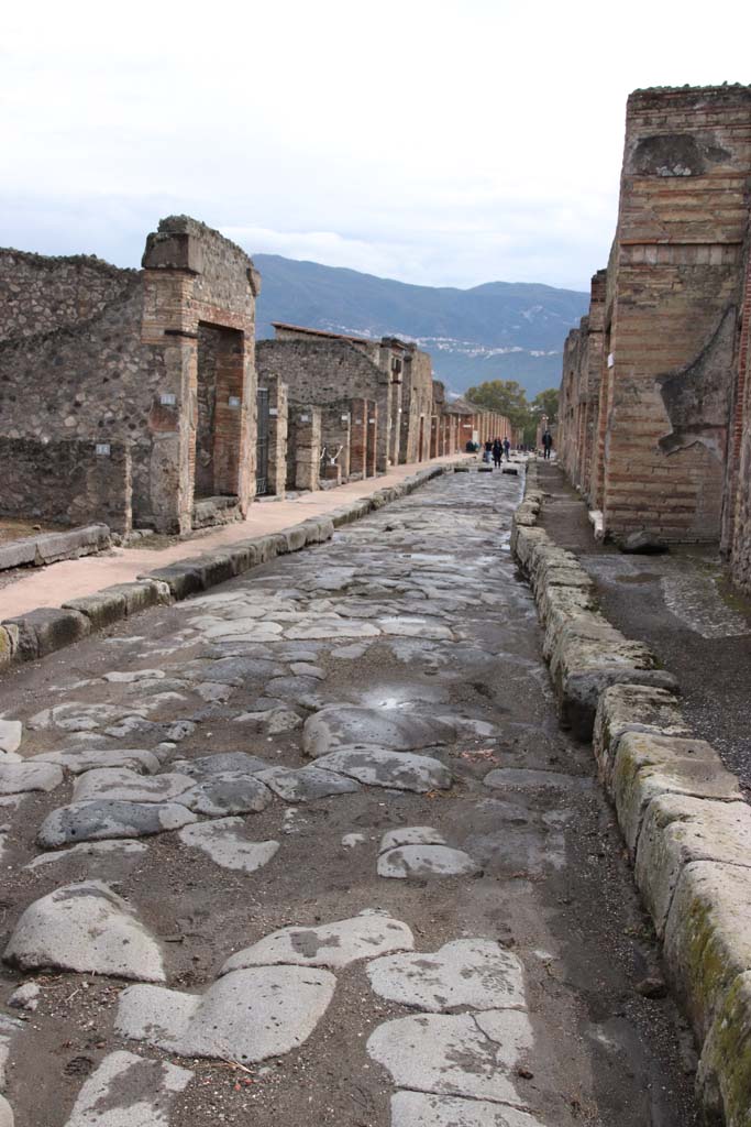 Via del Vesuvio (Via Stabiana), October 2020. Looking south between V.1 and VI.14.
Photo courtesy of Klaus Heese.
