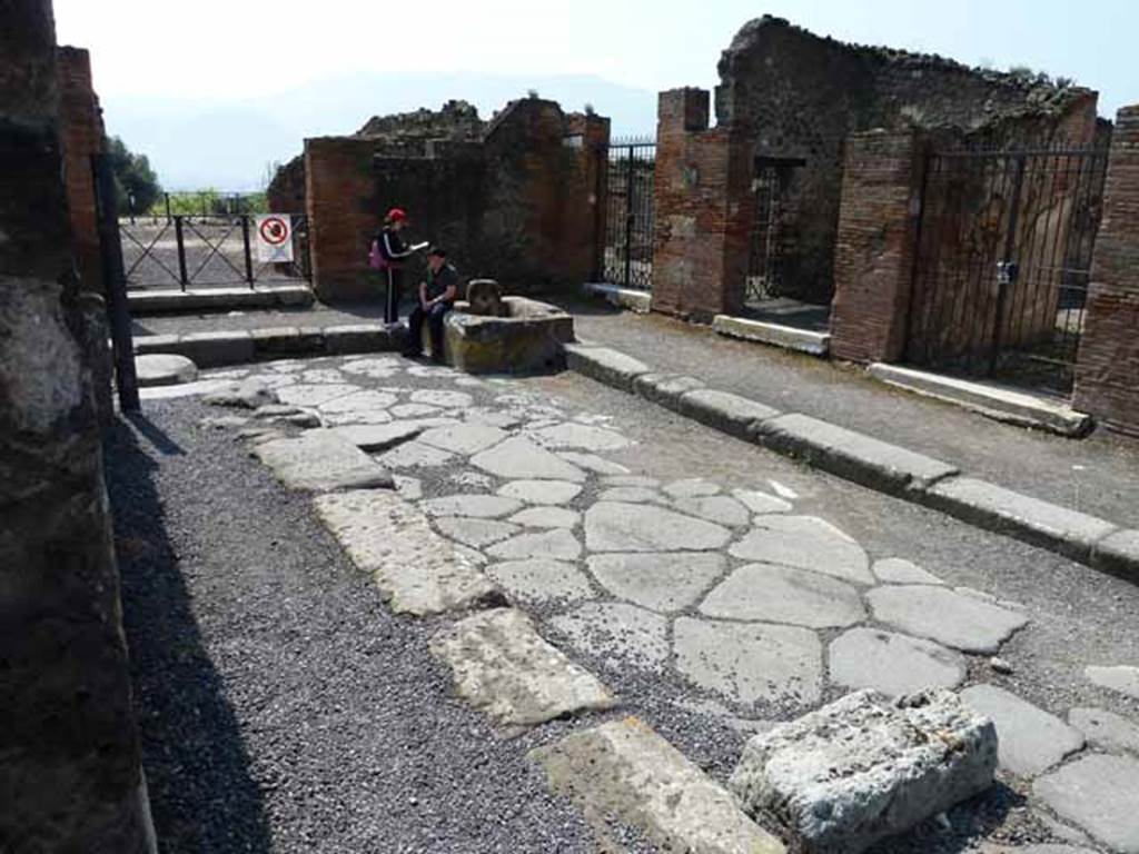 Via delle Scuole. May 2010. Looking south-west at the southern end, near VIII.2.20/19/18.