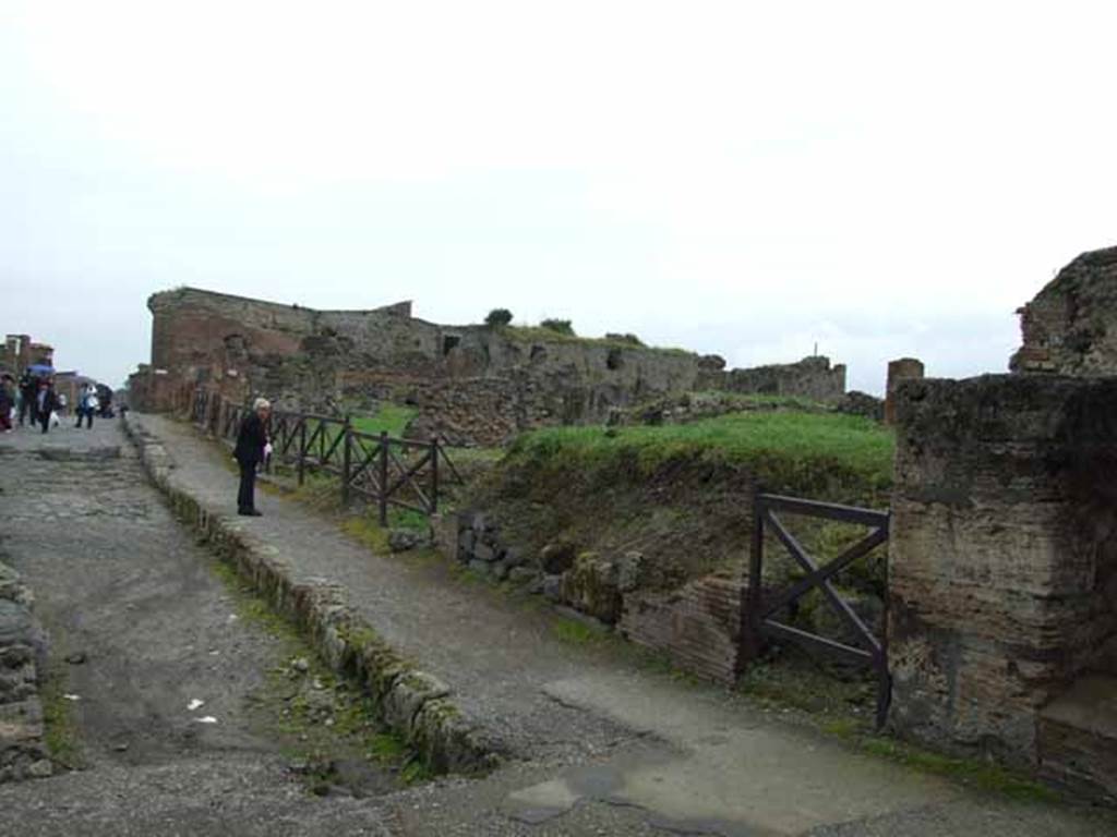 Via delle Terme, south side. May 2010.  Looking east along VII.6.