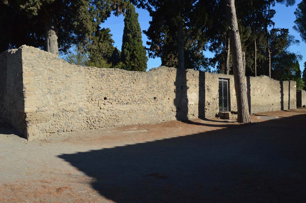 Via di Castricio, north side, Pompeii. October 2017. 
Looking east along south side of insula II.2, with entrance doorway leading to garden area, at II.2.5.
Foto Taylor Lauritsen, ERC Grant 681269 D�COR.
