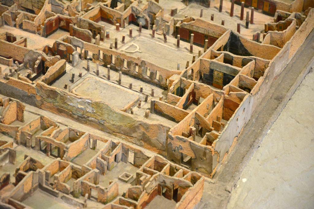 Vicolo del Citarista, on right, with I.4.28, at junction with Vicolo del Menandro, lower left.
May 2019.
Foto Tobias Busen, ERC Grant 681269 D�COR.
