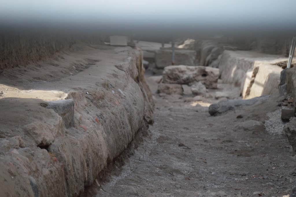 Vicolo dei Balconi, (previously known as an unnamed vicolo) between V.2 and V.3. March 2019. Looking north from Via di Nola.
Foto Taylor Lauritsen, ERC Grant 681269 DÉCOR.
