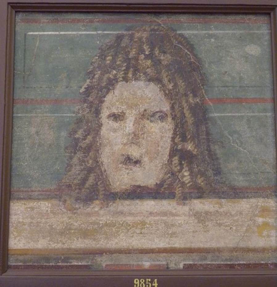 HGW04a Pompeii. Found 2nd July 1763 on the north wall of the enclosure separating HGW04a from HGW04. According to Pagano and Prisciandaro these may be from the same tomb as 9808. Now in Naples Archaeological Museum.  Inventory number 9854. See Pagano, M. and Prisciandaro, R., 2006. Studio sulle provenienze degli oggetti rinvenuti negli scavi borbonici del regno di Napoli. Naples : Nicola Longobardi. (p. 44).