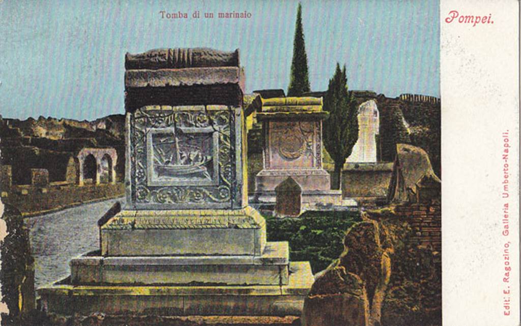 HGW22 Pompeii. Old postcard by Ragozino. North side. Photo courtesy of Drew Baker.
