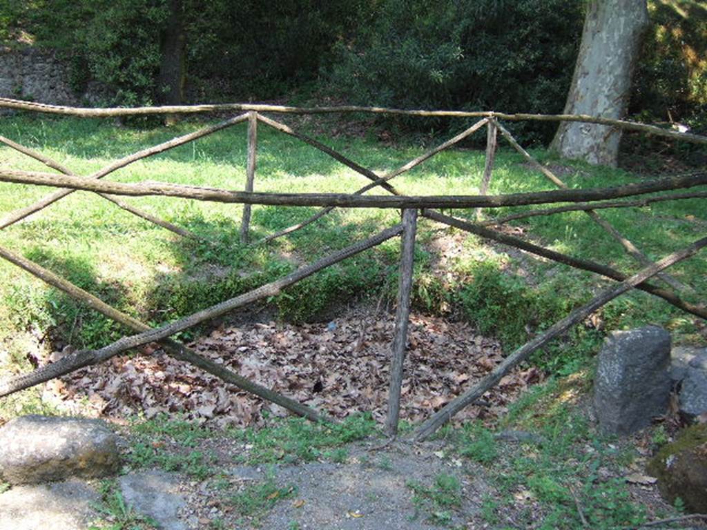 NGI Pompeii. May 2006. Small rectangular area between tomb of M. Obellius Firmus and tomb of Aesquillia Polla. According to Spano, this could have been a tomb garden, but this was not conclusive. See Notizie degli Scavi di Antichit�, 1910, p. 393. Jashemski quotes Pozzi as believing it could be a bustum, A place for burning funeral pyres. See Jashemski, W. F., 1993. The Gardens of Pompeii, Volume II: Appendices. New York: Caratzas. (p. 255-6, no. 526).
