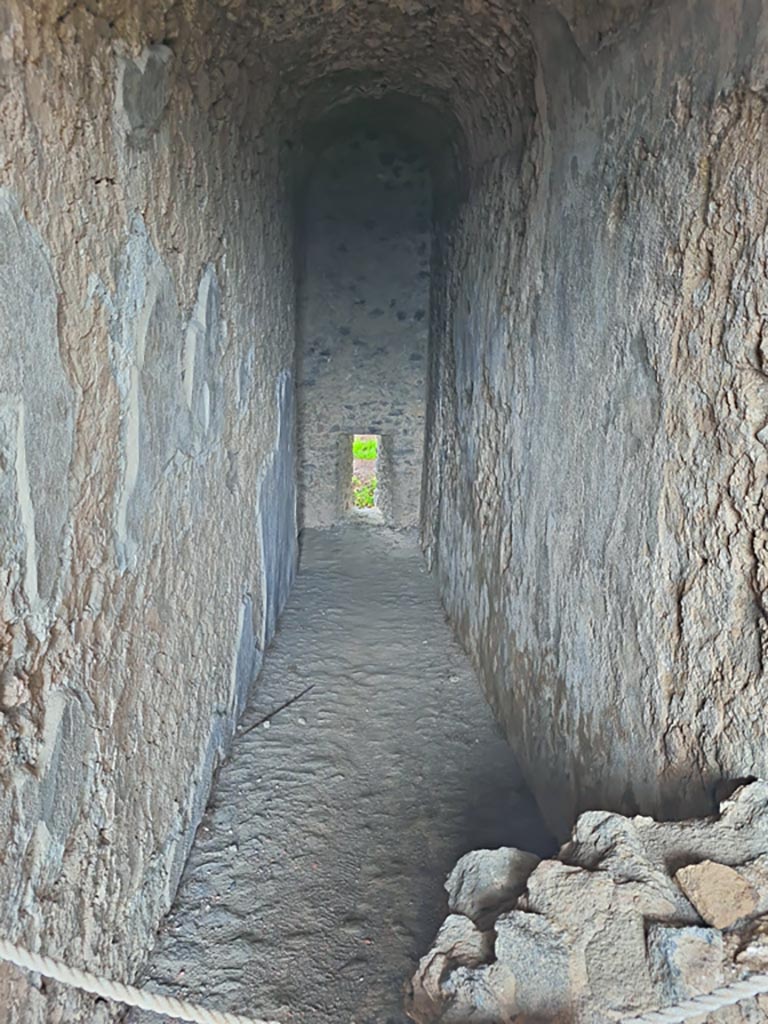 Tower XI, Pompeii. November 2023. 
Looking north from entrance doorway. Photo courtesy of Giuseppe Ciaramella.


