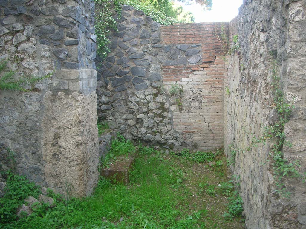 Tower II, Pompeii. May 2010. 
Looking east towards south-east corner and steps to narrow room/stairway. Photo courtesy of Ivo van der Graaff.
