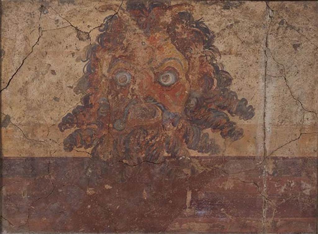 Villa of P. Fannius Synistor at Boscoreale. 1903. Room H, south wall. Fresco of the mask of the god Pan. 
Photo � Bayonne, Mus�e Bonnat-Helleu / clich� A. Vaquero. 
Now in Mus�e Bonnat-Helleu, Bayonne. Inventory number 804.
