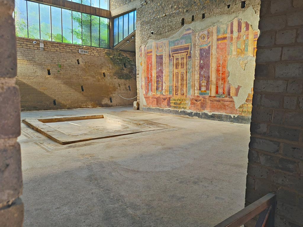 Oplontis Villa of Poppea, October 2023. Room 5, looking south-west across atrium. Photo courtesy of Giuseppe Ciaramella.
