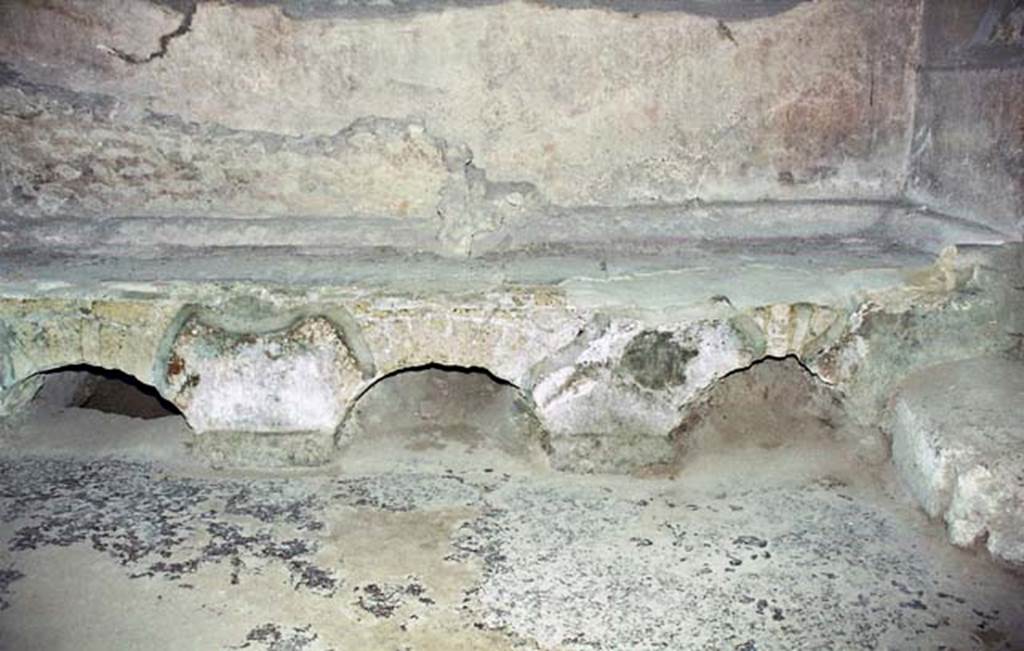 Oplontis, Villa of Poppea, October 2001. Room 7, the kitchen. Looking towards the hearth against the north wall. Photo courtesy of Peter Woods