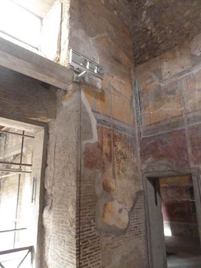 Oplontis, September 2015. Room 8, north-west corner, and doorway to room 18.