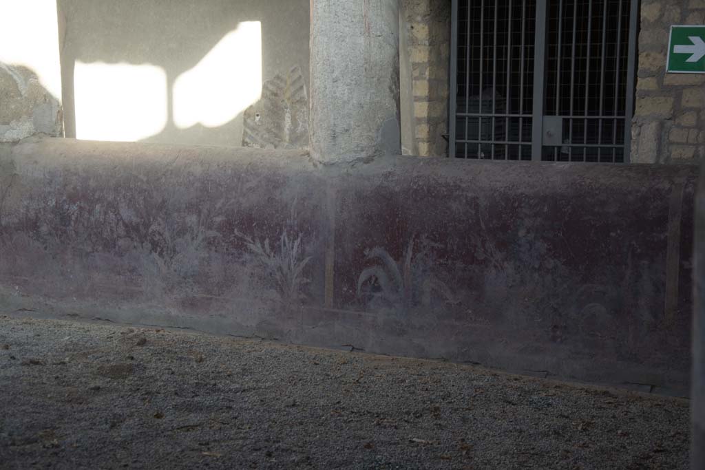Oplontis Villa of Poppea, March 2019. Room 32, painted east wall with birds and flowers, near south-east corner.
Foto Annette Haug, ERC Grant 681269 DÉCOR.



