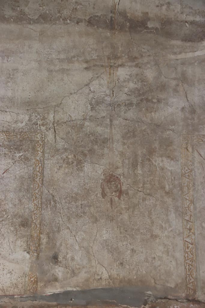 Oplontis Villa of Poppea, May 2024.
Portico 40, detail from upper north wall in north-east corner. Photo courtesy of Klaus Heese.