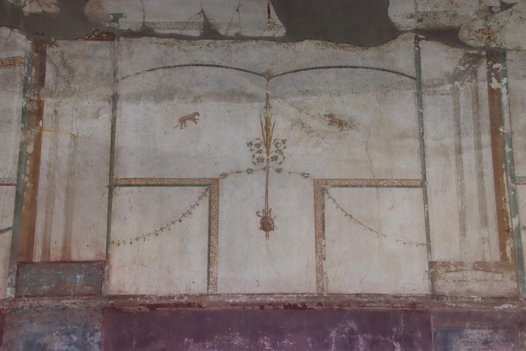 Villa of Poppaea, Oplontis, October 2023. Portico 40, painted panel from upper east wall. Photo courtesy of Klaus Heese.