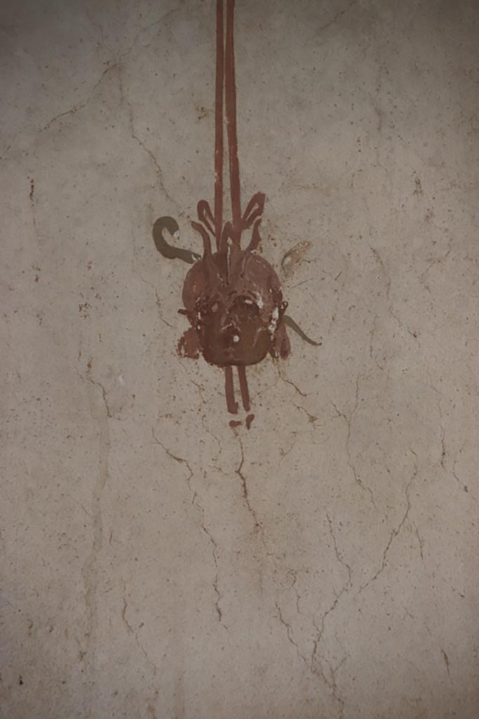 Villa of Poppaea, Oplontis, October 2023.
Decoration from the middle of a panel on the east wall. Photo courtesy of Klaus Heese.