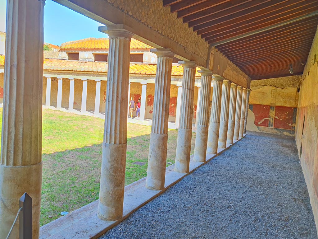 Oplontis Villa of Poppea, October 2023. Portico 40, looking north along east portico. Photo courtesy of Giuseppe Ciaramella.