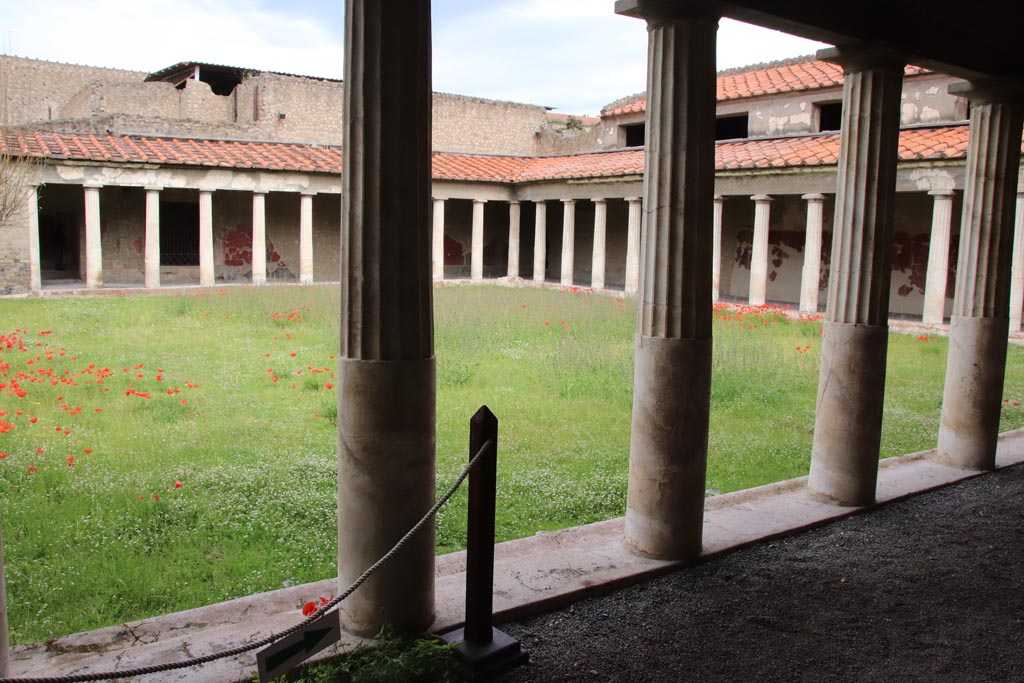 Oplontis Villa of Poppea, May 2024.
Portico 40, looking towards west portico and north-west corner from east portico. Photo courtesy of Klaus Heese.