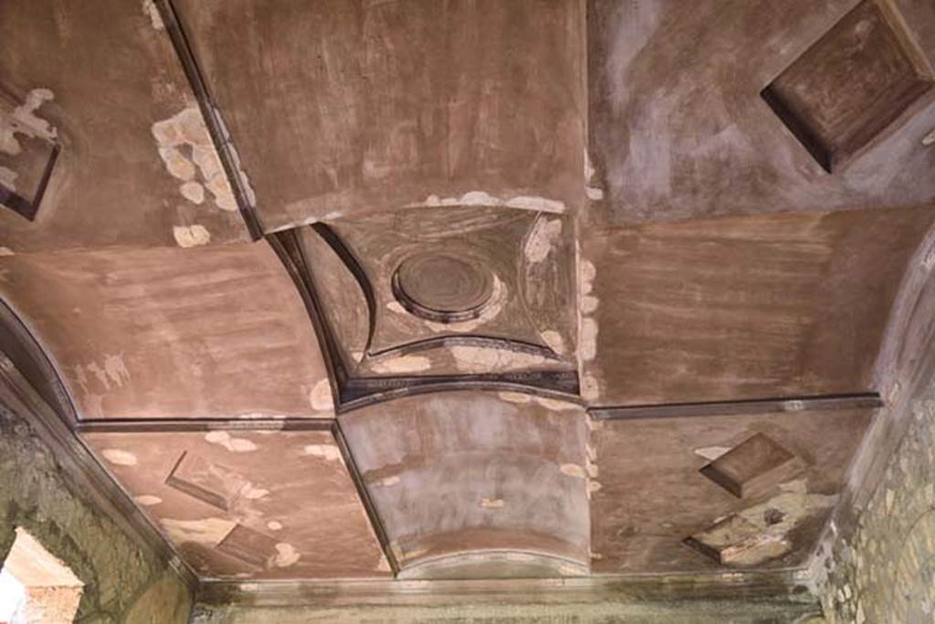 Oplontis Villa of Poppea, April 2018. Room 74, ceiling. Photo courtesy of Ian Lycett-King.
Use is subject to Creative Commons Attribution-NonCommercial License v.4 International.