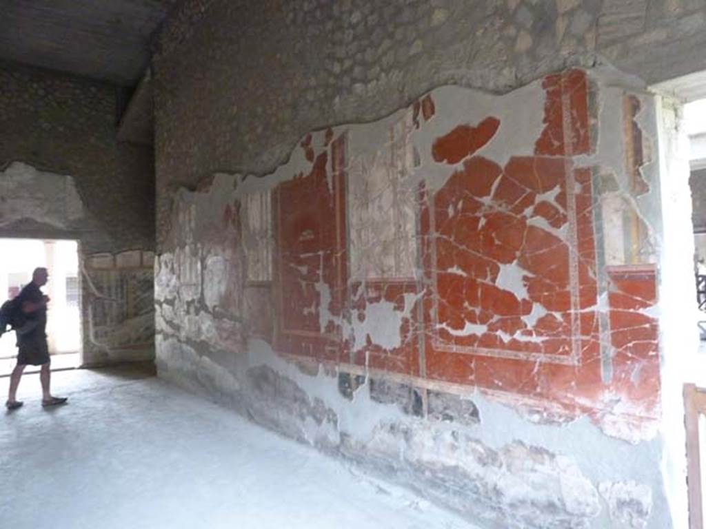 Oplontis, September 2015. Room 81, looking west along north wall.