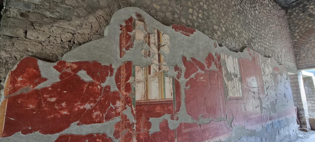 Oplontis Villa of Poppea, January 2023. Room 81, looking east along north wall from west end. Photo courtesy of Miriam Colomer.