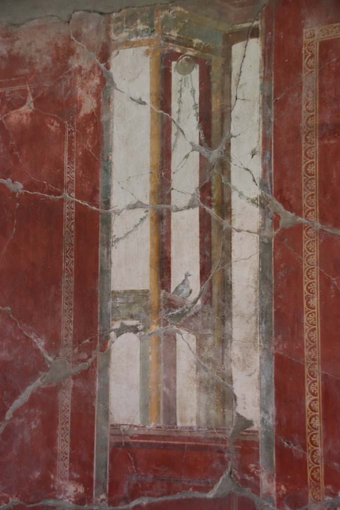 Oplontis Villa of Poppea, September 2021.
Room 81, detail from centre of south wall. Photo courtesy of Klaus Heese.