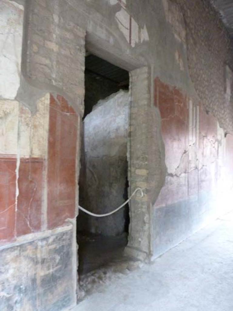 Oplontis, September 2015. Doorway to room 83, linked to room 82, in south wall of room 81.
