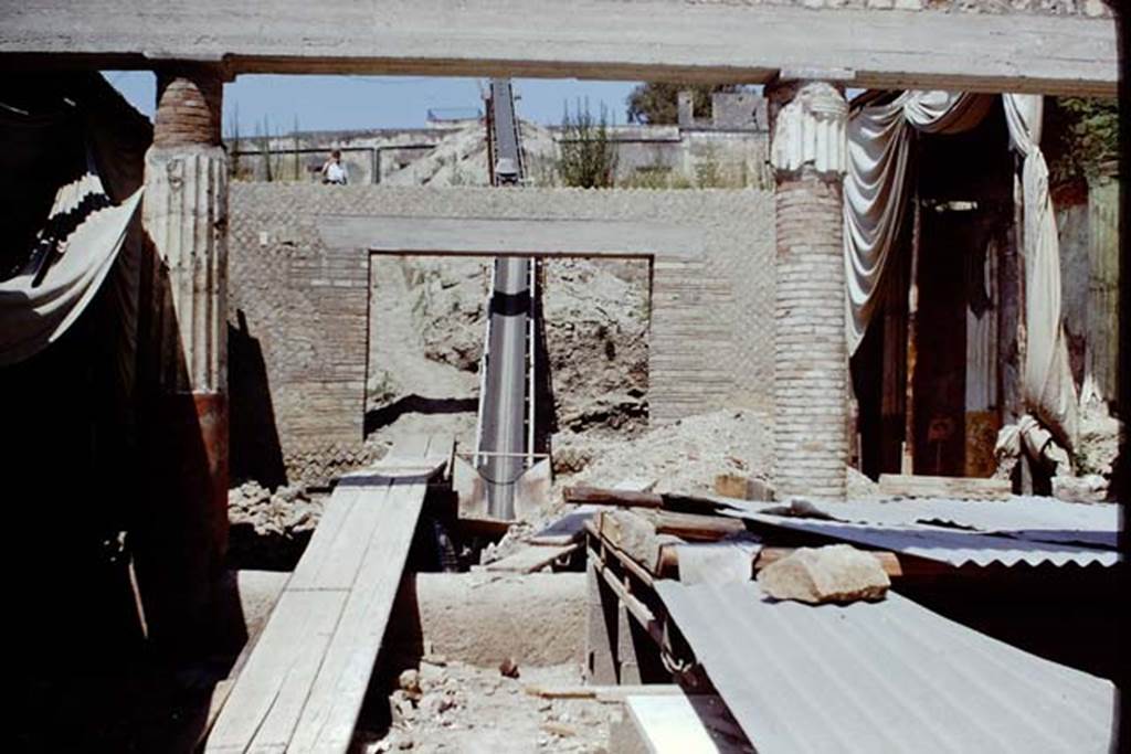 Oplontis, 1968. Looking north from area 4 across room 20, towards doorway in wall to room 21. Photo by Stanley A. Jashemski.
Source: The Wilhelmina and Stanley A. Jashemski archive in the University of Maryland Library, Special Collections (See collection page) and made available under the Creative Commons Attribution-Non Commercial License v.4. See Licence and use details. J68f1505