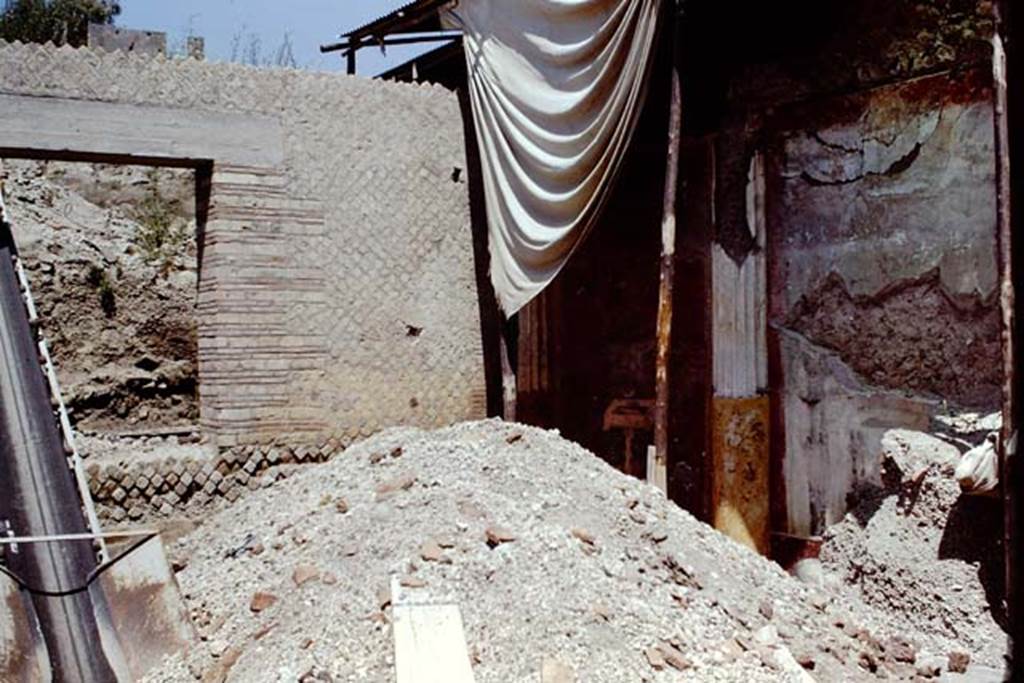 Oplontis, 1968. Room 20, enclosed garden, looking north-east. Photo by Stanley A. Jashemski.
Source: The Wilhelmina and Stanley A. Jashemski archive in the University of Maryland Library, Special Collections (See collection page) and made available under the Creative Commons Attribution-Non Commercial License v.4. See Licence and use details. J68f1507