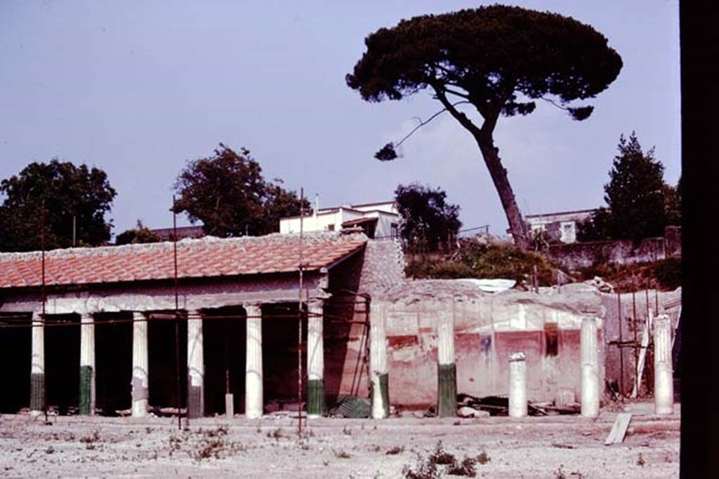 Oplontis, 1976. Area 59, east side of south-east peristyle.  Photo by Stanley A. Jashemski.   
Source: The Wilhelmina and Stanley A. Jashemski archive in the University of Maryland Library, Special Collections (See collection page) and made available under the Creative Commons Attribution-Non Commercial License v.4. See Licence and use details. J76f0374

