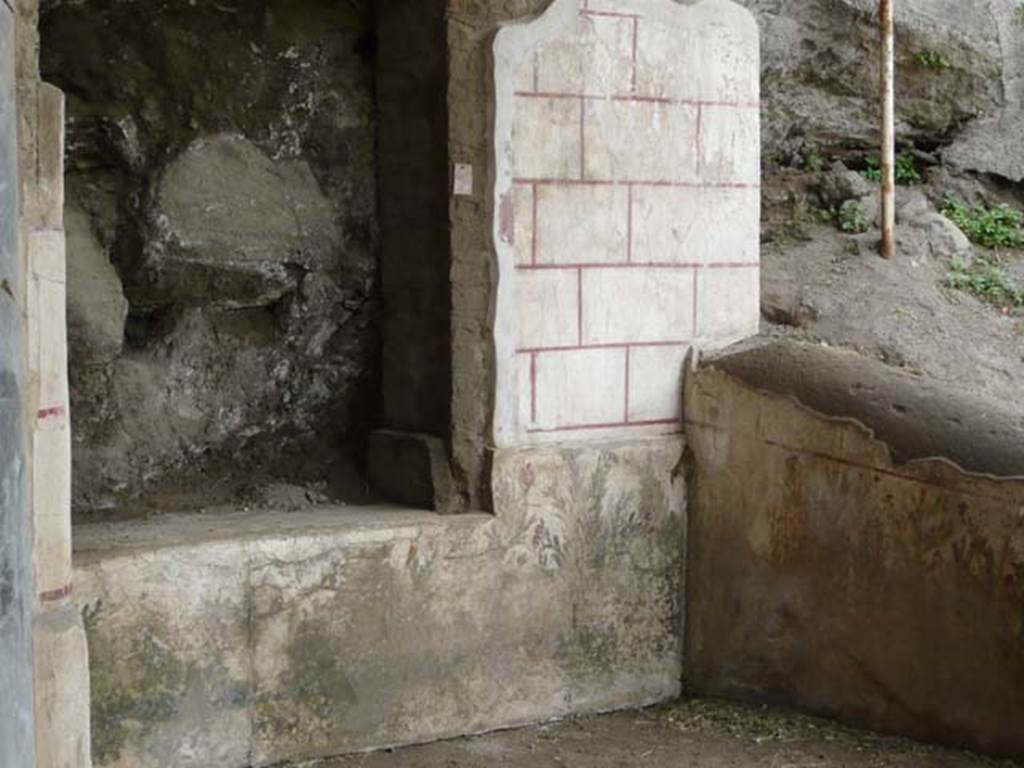 Oplontis, May 2010. Looking north-east towards painted garden scene under window. Photo courtesy of Buzz Ferebee.