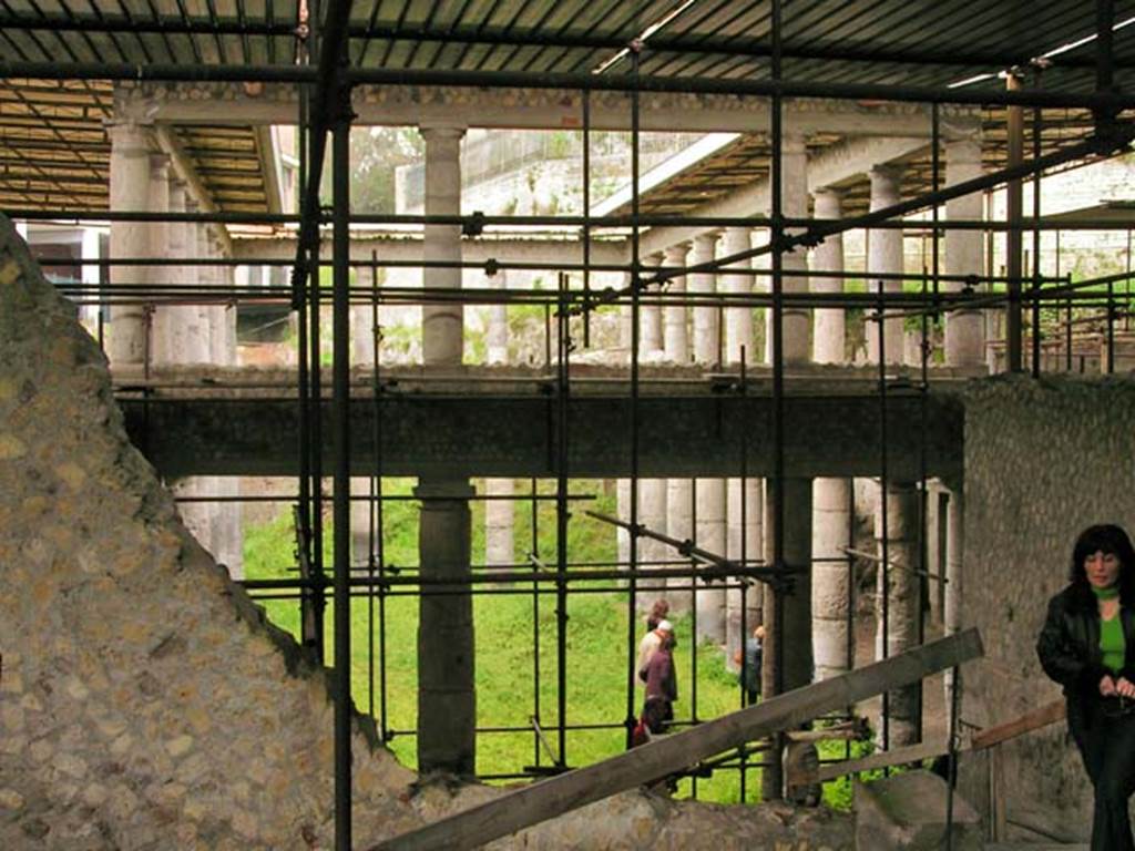 Oplontis, Villa of Lucius Crassius Tertius. March 2005. Room 9, looking west across peristyle area 36 and courtyard 27. 
Photo courtesy of Massimo Gravili.
