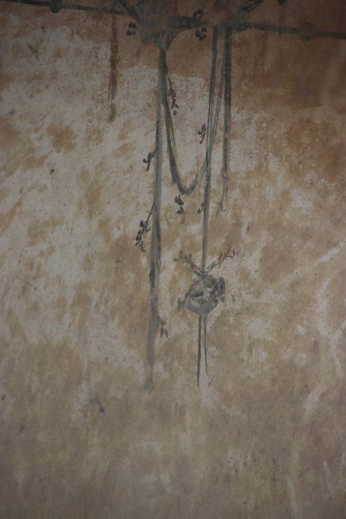 Stabiae, Villa Arianna, September 2021. 
Room M, detail of painted decoration from upper south wall. Photo courtesy of Klaus Heese.

