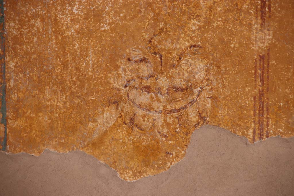 Stabiae, Villa Arianna, October 2020. Room 7, detail from south wall. Photo courtesy of Klaus Heese.