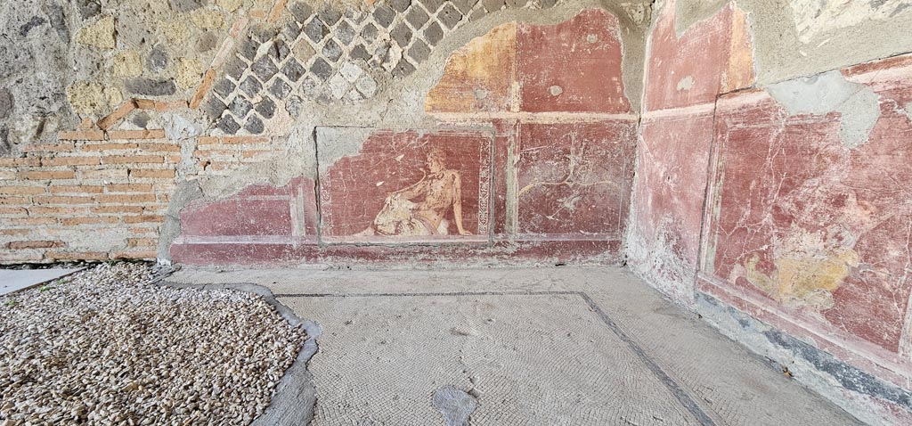 Stabiae, Villa Arianna, December 2023. Room 2, looking east towards the south-east corner. Photo courtesy of Miriam Colomer.

