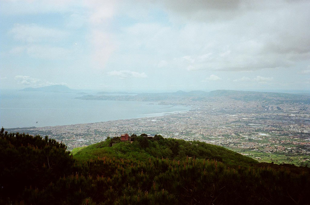 Vesuvius, June 2010. Looking down to the Observatory and the plain below. Photo courtesy of Rick Bauer.